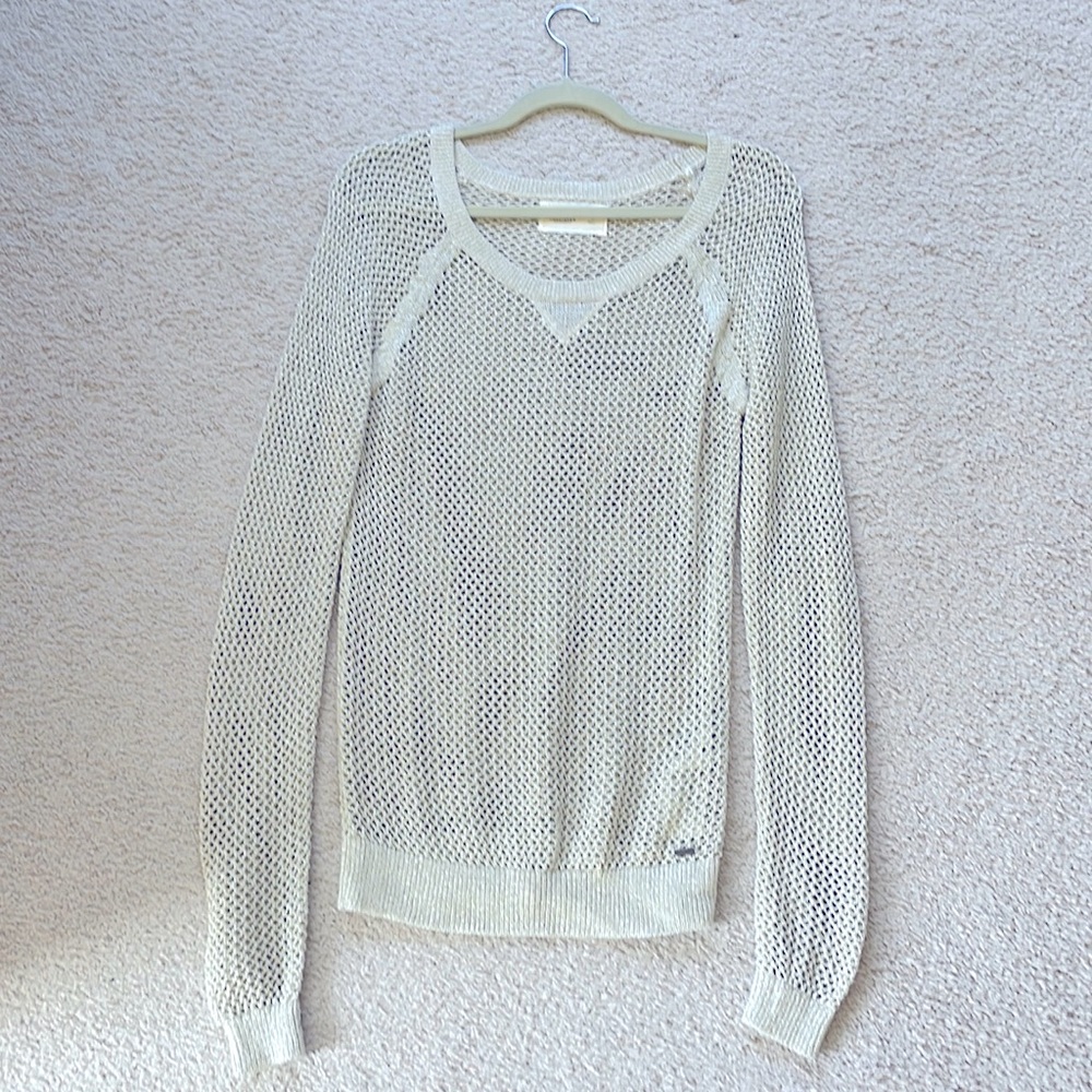 NWOT-Hollister Gold dust beige see-through sweater.